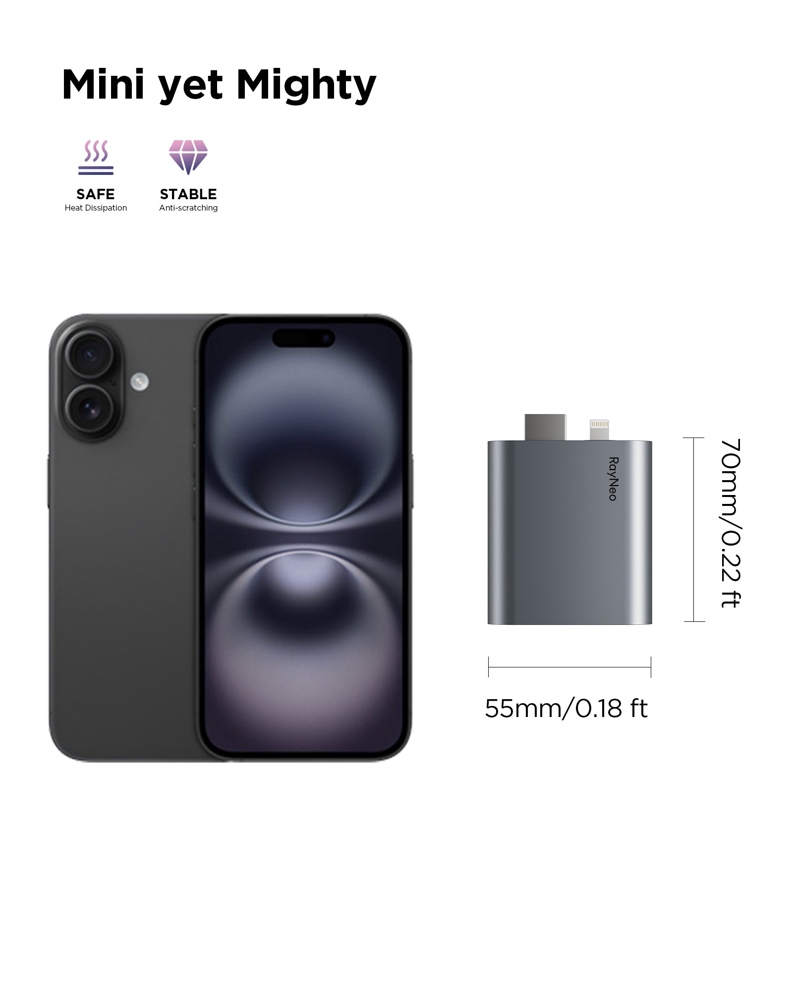 HDMI to Type - C and charging adapter for AR Glasses - RayNeo